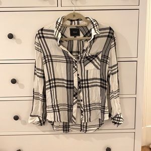 Black and white Rails button down; small